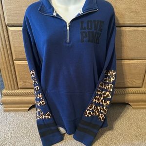 Victoria’s Secret PINK Pullover Sweatshirt LEOPARD Print Sz. S